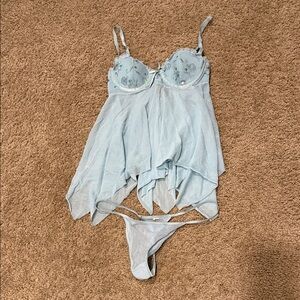 Victoria's Secret Light Blue Chemise Set